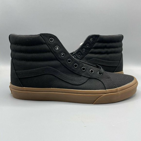 Vans Sk8-Hi Reissue Canvas Skate Shoes Men's  Black/Gum - Picture 3 of 6